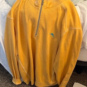 Tommy Bahama Yellow Zip-Up Sweater